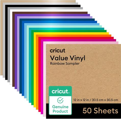 Vinilo Adhesivo Cricut™ Value, gama Rainbow (50 uds.) : Amazon.com.mx ...