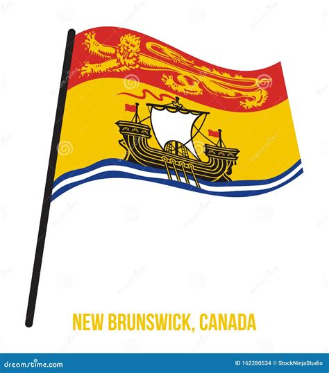 New Brunswick Flag Waving Vector Illustration on White Background ...