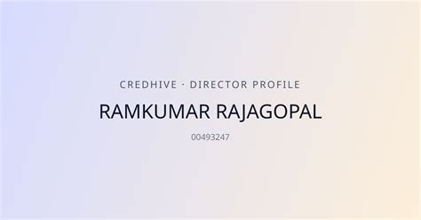 RAMKUMAR RAJAGOPAL - Credhive