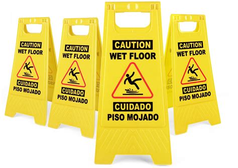 Snapklik.com : 24 Inches Caution Wet Floor Sign,4PACK Yellow Bilingual ...