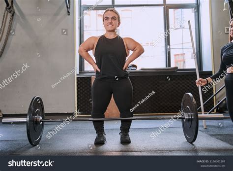 Midget Woman Standing Gym Satisfied Face Stock Photo 2150301587 ...