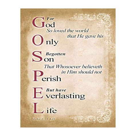 AMERICAN LUXURY GIFTS John 3:16 Bible Verse Wall Art - Scripture Print ...