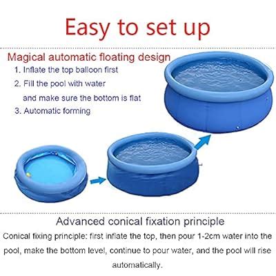Buy 10ft x 30in Inflatable Swimming Pool Outdoor Above Ground Pools for ...