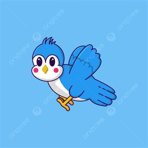 Cute Cartoon Blue Bird Bluebird Sparrow Sweet Vector, Bird Clipart ...