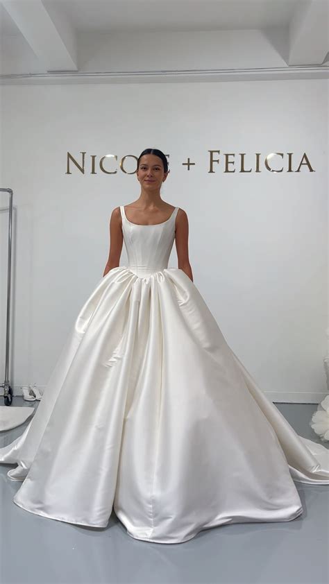 Simple a line satin wedding dress minimalist wedding dress with elegant straps chic wedding ...