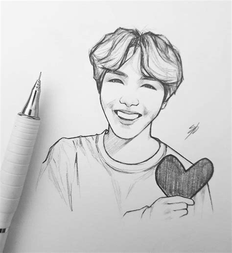 JHOPE BTS | Bts drawings, Kpop drawings, Jhope drawing pencil easy