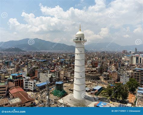 Aerial of Kathmandu City and the Darahara Tower Stock Image - Image of ...