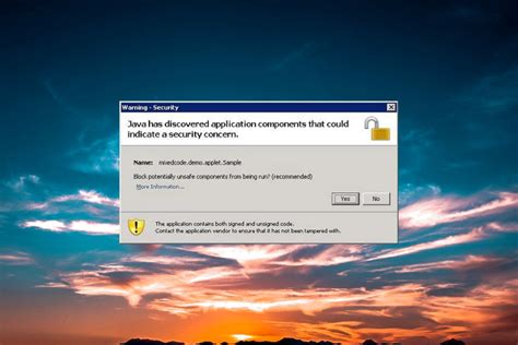Image result for Java Security Warning