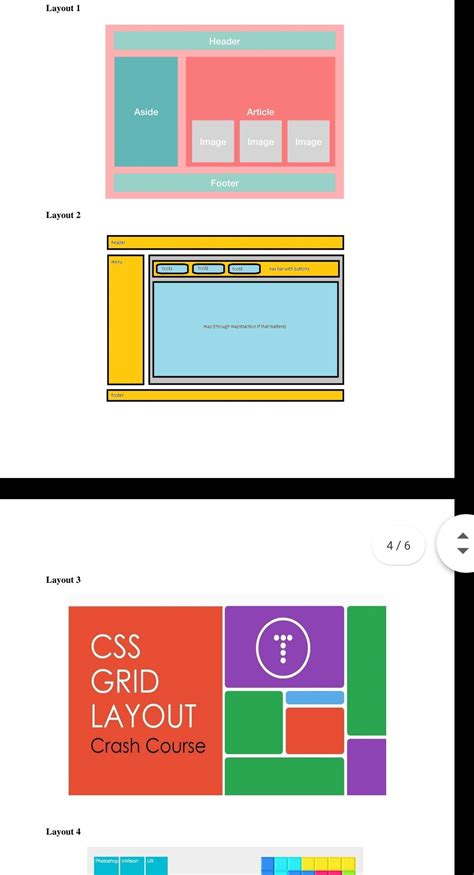 Create these Layouts in CSS, you can use div tag in html (Table tag is ...