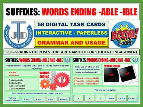 SUFFIXES - WORDS ENDING -ABLE AND -IBLE: BUNDLE | Teaching Resources