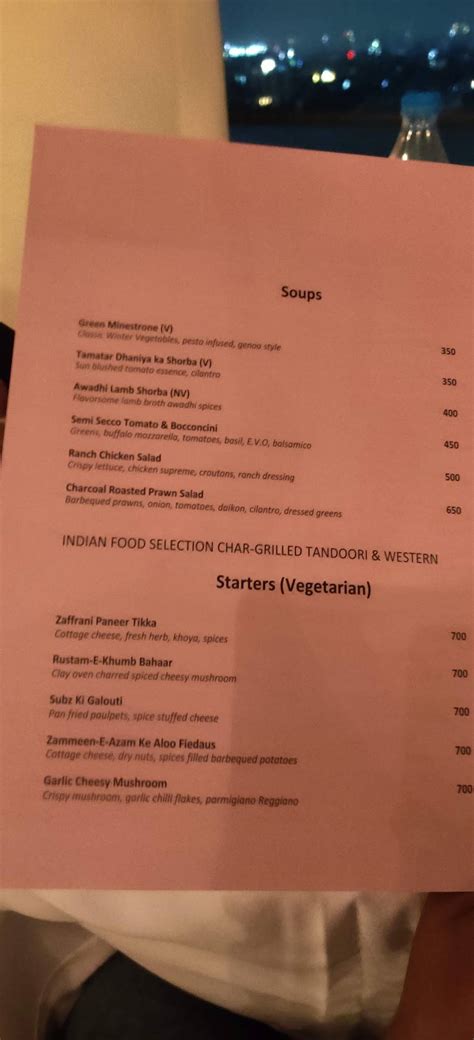 Menu at The Crown Restaurant, Chennai, The Residency Towers
