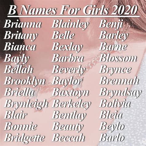 B Names For Girls 2020 | B girl names, Name inspiration, Baby names
