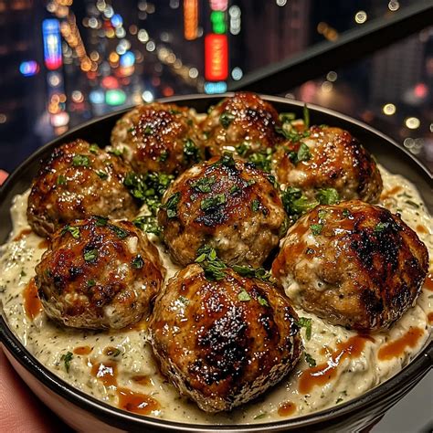Mediterranean Turkey Meatballs with Tzatziki - Lora Chef