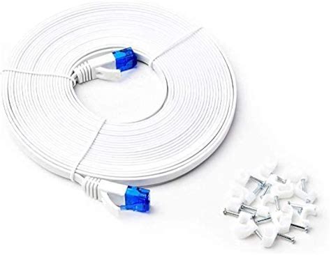 BlueRigger Cat 6 Ethernet Cable Flat Internet Network LAN Patch Cords ...