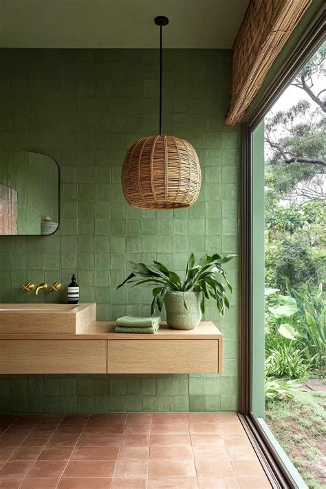 61 Beautiful Green Bathroom Ideas (Design Inspiration)