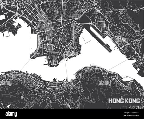 Minimalistic Hong Kong city map poster design Stock Vector Image & Art ...