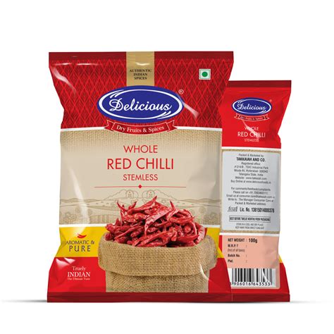 Delicious Red Chilli Stemless Whole | Mirchi – Delicious Dry fruits ...