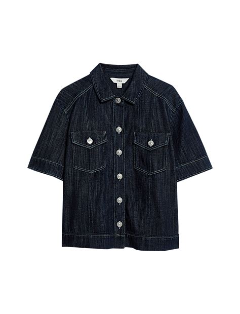 Buy Denim Utility Short Sleeve Shirt at Marks & Spencer