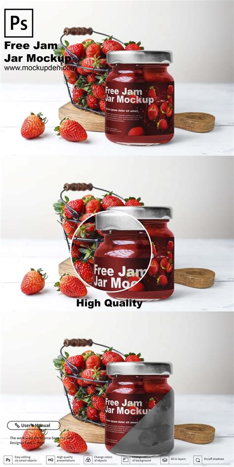 Free Jam Jar Mockup PSd Template - Mockup Den
