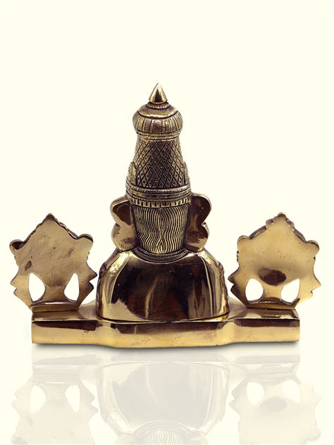 8.5" Brass Perumal with Shanka and Chakra in C Shape Stand – Sripuram Store