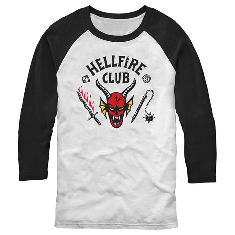 Stranger Things Official Hellfire Club Men's Graphic Baseball T-Shirt ...