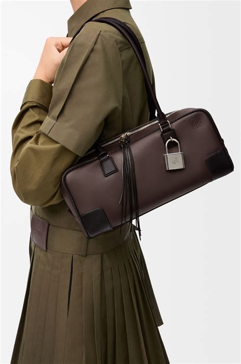 Sac Amazona 31 Cropped en cuir de veau classique Marron - LOEWE