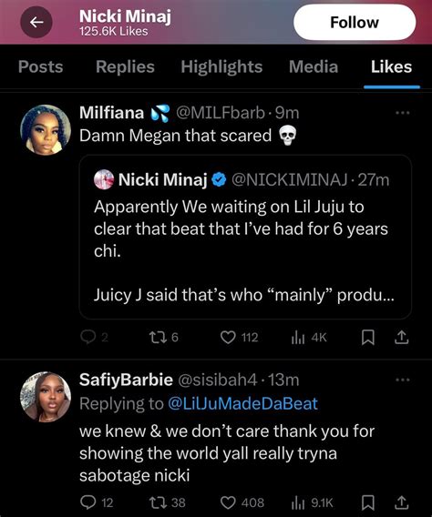 Nicki Minaj reveals the beat she rapped her wack Megan Thee Stallion diss on was produced by Lil ...