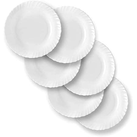 Buy Sonaki Made in India Bone China Quarter Plates (White), Set of 6 ...