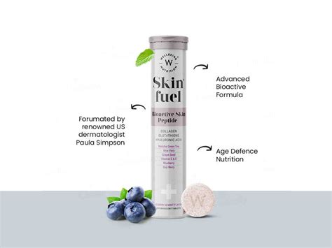 Buy Wellbeing Nutrition Skin Fuel Tablet - Blueberry & Mint Flavour ...