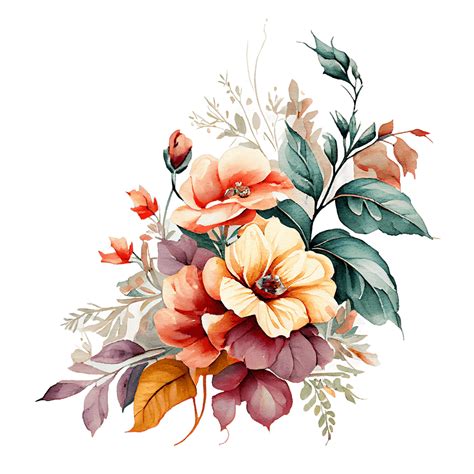 Hand Drawn Watercolor Flowers, Flowers, Watercolor, Natural PNG ...
