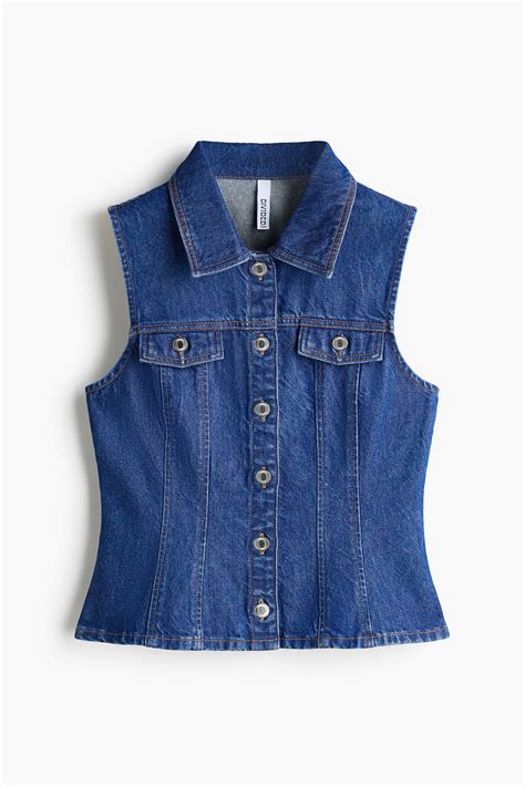 Peplum denim waistcoat - Denim blue - Ladies | H&M IN
