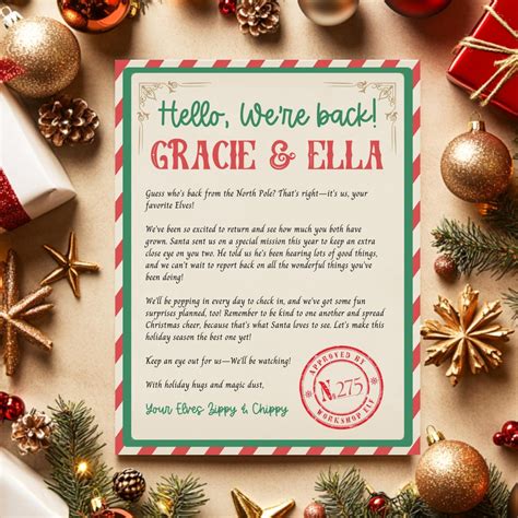 Editable Elves We're Back Letter Elves Arrival Letter Elves Return ...