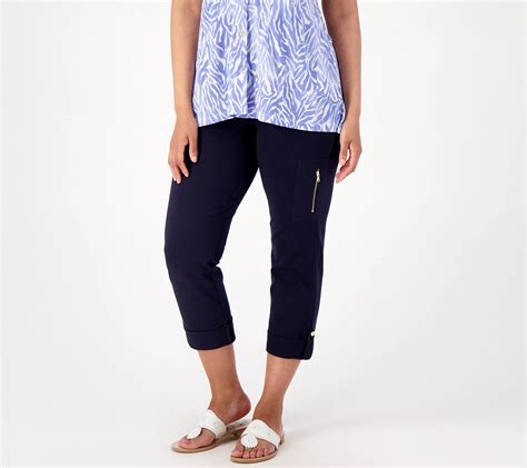 Susan Graver Weekend Petite Premium Stretch Slim-Leg Crop Pants - QVC.com