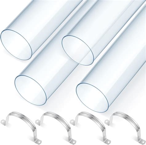 Sasylvia 4 Sets Dust Collection Clear PVC Pipe 4 x 36 Inches Long Rigid ...