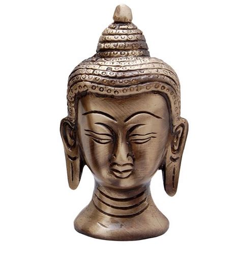 Buy eCraftIndia Meditating Metal Buddha Head with Curly Hair (5.1 cm x ...