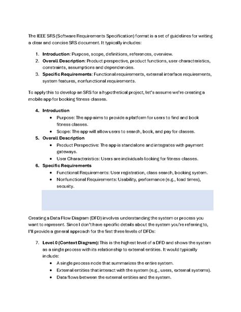 The IEEE SRS (Software Requirements Specification) format is - It ...