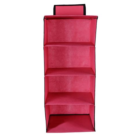 JMD Creation Non Woven Hanging 4 Shelf/Compartment Clothes Storage ...