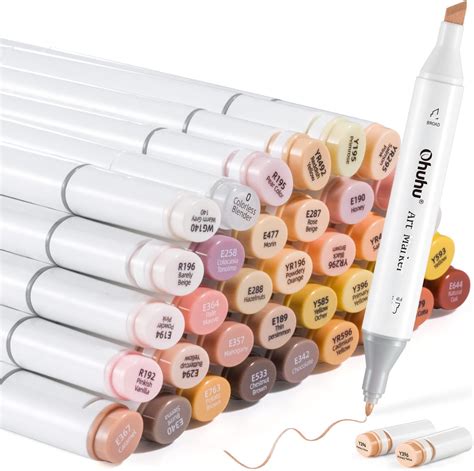 36 Skin-Tone Colors Alcohol Markers, Ohuhu Double Tipped Sketch Art ...