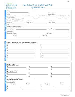 2017-2026 Form MD Primary Care Physicians Medicare Annual Wellness ...