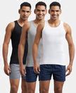 Buy Pack of 3 Super Combed Cotton Rib Round Neck Sleeveless Vest ...