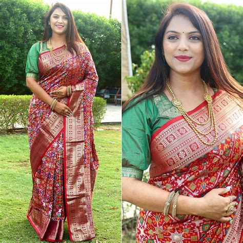 Maroon Patola Printed Art Silk Saree