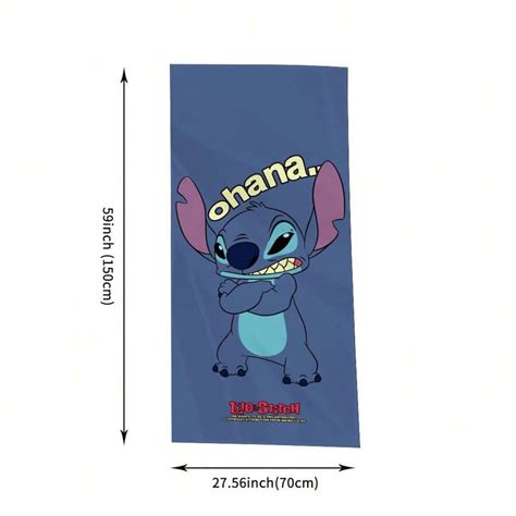 Disney 1 pieza Toalla de playa de Disney Stitch, suave y de secado ...