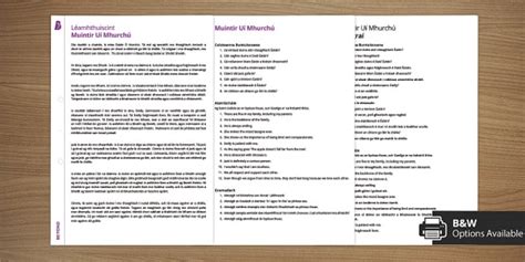 Muintir Uí Mhurchú - Léamhthuiscint (teacher made)