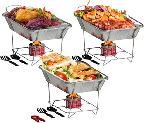 Amazon.com: Disposable Chafing Dish Buffet Set Food Warming Trays ...