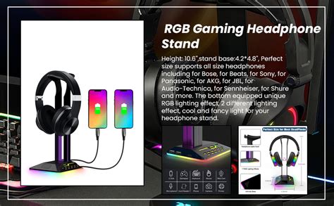 ZORBES® RGB Gaming Headphone Stand - Headphone Stand with RGB Effect ...