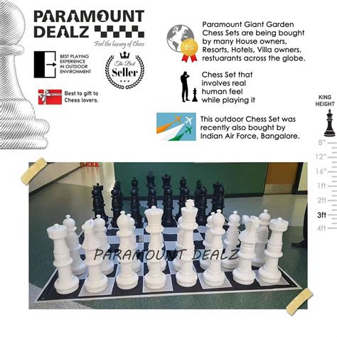 Giant Garden Chess Set - 4 FT Giant Garden Outdoor Chess Sets and Chess ...