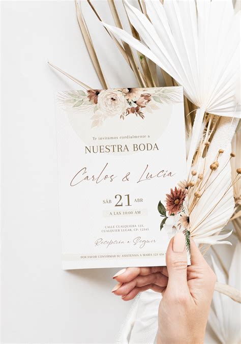 Bohemian Spanish Wedding Invitations Invitaciones Para Boda - Etsy