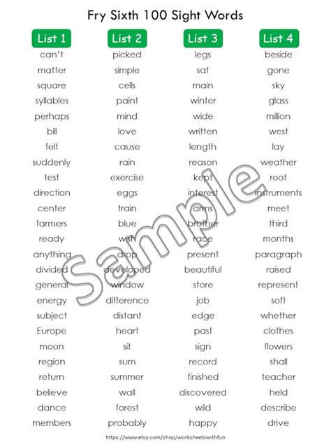 Buy Fry Sight Words Flashcards Printable | 1,000 High Frequency Words ...