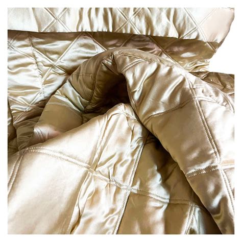 Glorious Gold Silk Charmeuse Grand Diamond Quilted Throw Blanket For ...