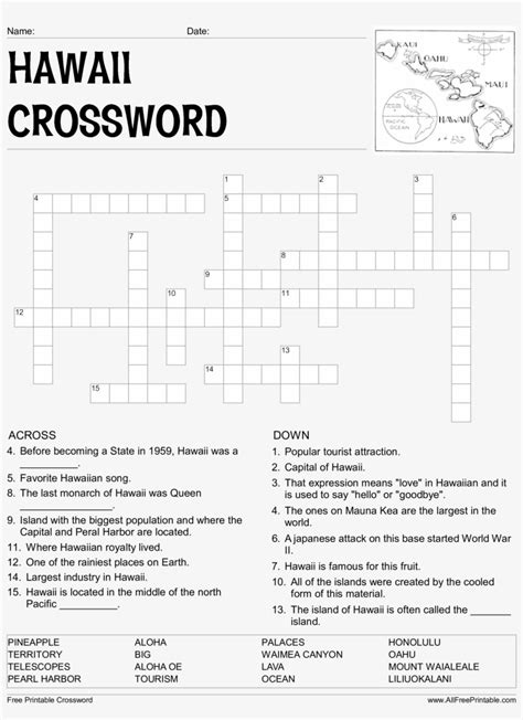 Hawaii Crossword Puzzle - Hawaii Map PNG Image | Transparent PNG Free ...